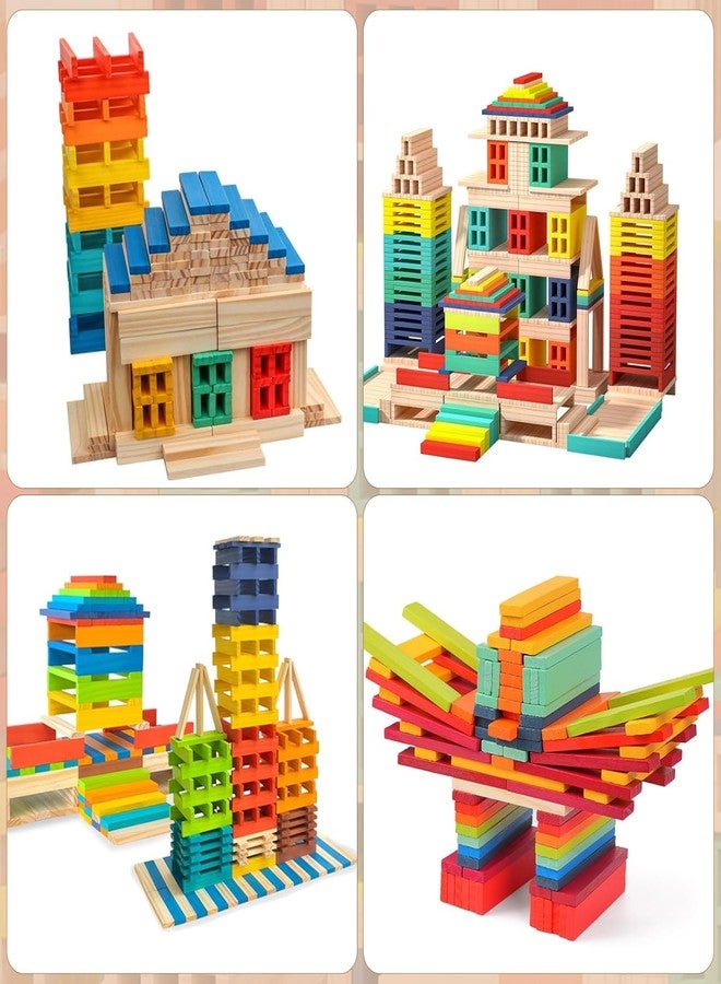 Rexez 120 Pieces Wooden Domino Block Set Children Early Educational Building Fun Domino Racing Game Toy Birthday Gift for Children Boys Girls - Image 5